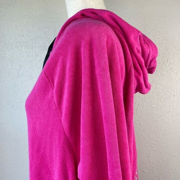 NWT Joe Boxer Pink Peace Sign Full Zip Hooded Jacket Size L Juniors - Picture 4 of 8